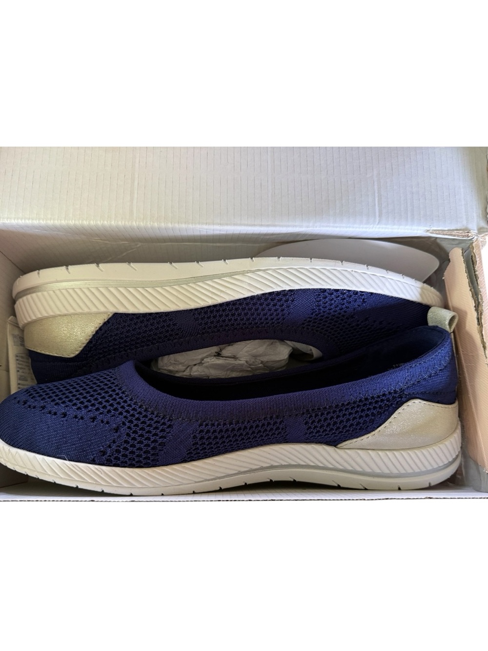 Easy Spirit SE Glitz2 Navy Knit Slip-On Shoes 11W
